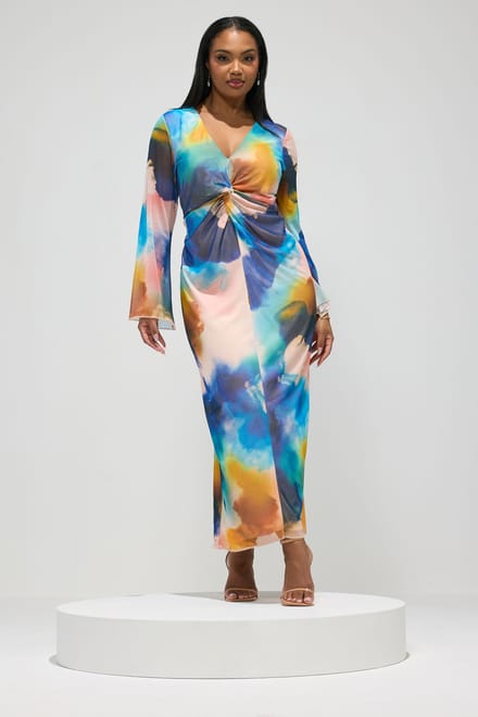 Yours London Witte Mesh Maxijurk Met Wazige Bloemenprint Size 42
