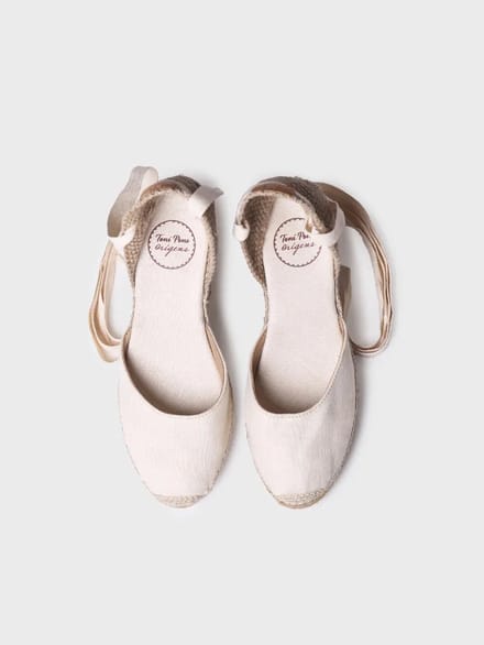 Valenciaanse espadrille met wigvormige zool en nerven | CALONGE