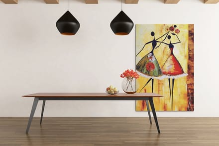 Canvas Schilderij - Abstracte Vrouwen - Wanddecoratie - Kunst - 120x80x2 cm