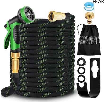 RFWR® Flexibele Tuinslang 15 m met Multifunctioneel Sproeipistool – Ideaal voor Tuin & Auto