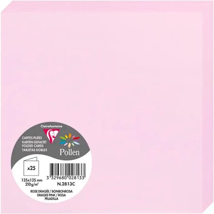 Clairefontaine roze dubbele wenskaart 135 mm
