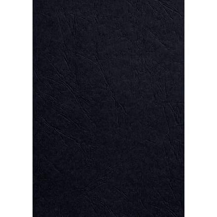 Inbindcovers, karton, met leernerf, A4, zwart, 100 stuks