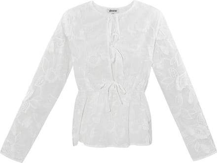 Yehwang- Blossom Bow Top - Wit - Maat S