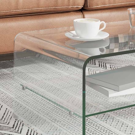 vidaXL - Salontafel - 50x45x33 - cm - gehard - glas - transparant