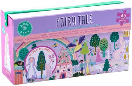 Floss & Rock Vloerpuzzel, Sprookjes - 60 stuks - 132 x 32 cm - met pop-out figuurtjes