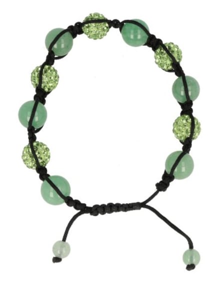 Aventurijn groen glitter shamballa armband