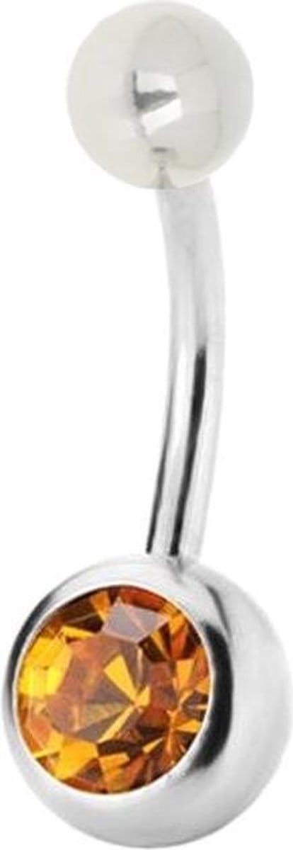 Fako Bijoux® - Navelpiercing - Classic - Kristal - Okergeel