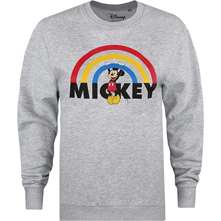 Disney Dames/dames Mickey Mouse Regenboog Sweatshirt (Grijs/Zwart)