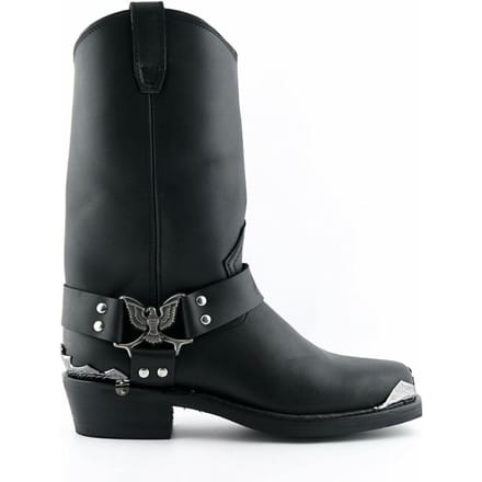 Grinders Heren Zwarte Cowboy Bikerlaarzen - Eagle Hi