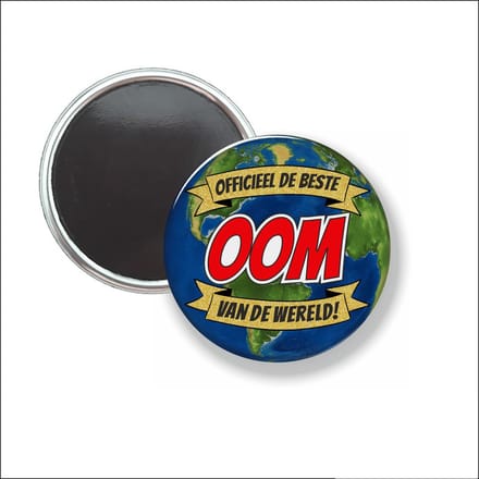 Button Met Magneet 58 MM - Officieel De Beste Oom Van De Wereld - NIET VOOR KLEDING
