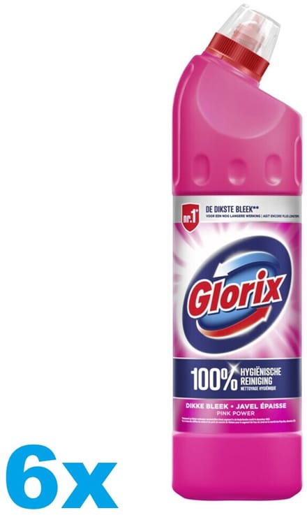 Glorix Bleek Pink Power 750 ml - Voordeelverpakking - 6 stuks