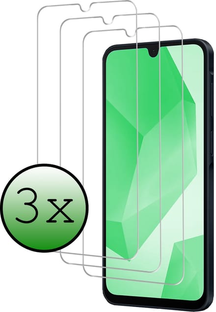 Screenprotector - 3 Stuks Geschikt voor Samsung Galaxy A16 - Extra Sterk - Beschermglas - Gehard Glas - Tempered Glass - Screen Protector