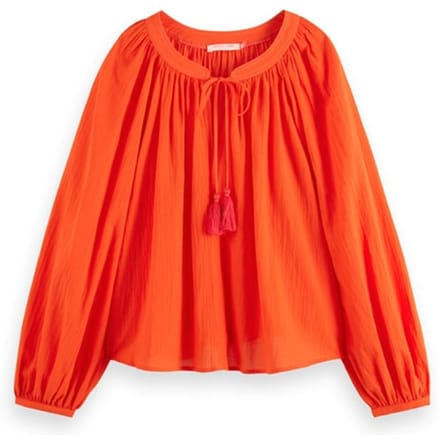 Scotch & Soda Balloon Sleeve Top Candy Red Taglia: 34 | Magliette intime Outlet | Donna | Rosso