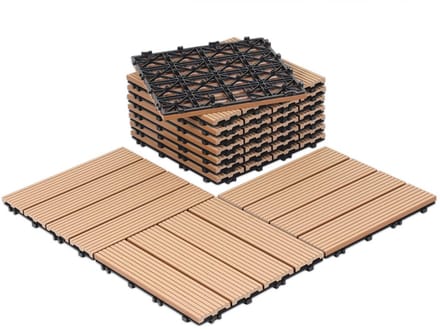 66x WPC Terrastegels Kliksysteem 30x30 cm Tuintegels Balkon & Terras (6m²)