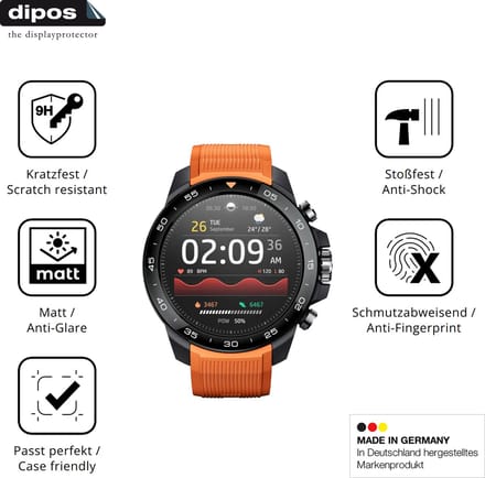 dipos – 2x Matte Pantserfolie geschikt voor Xiaomi Mibro GS Explorer S | 9H Screenprotector