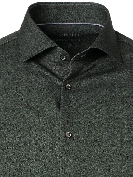 Venti Jerseyflex Overhemd Print Modern Fit Groen - L