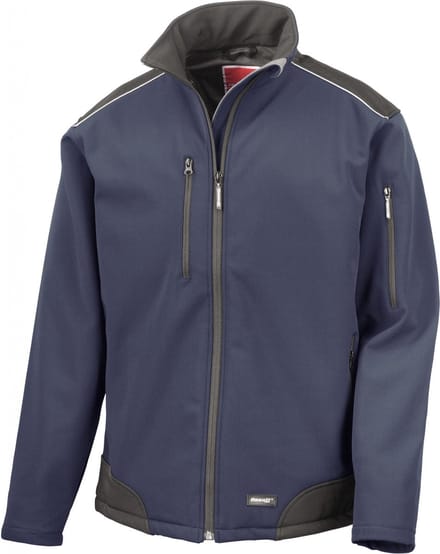Result Ripstop Soft Shell Workwear Jacket With Cordura Panels RT124 - Navy/Black - S