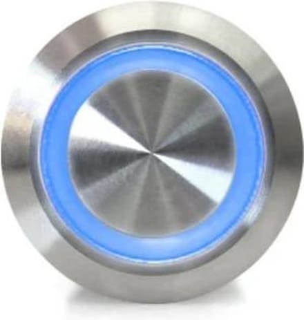 OTRONICÂ® Drukknop | Moment | 5V LED Blauw | RVS | 12mm