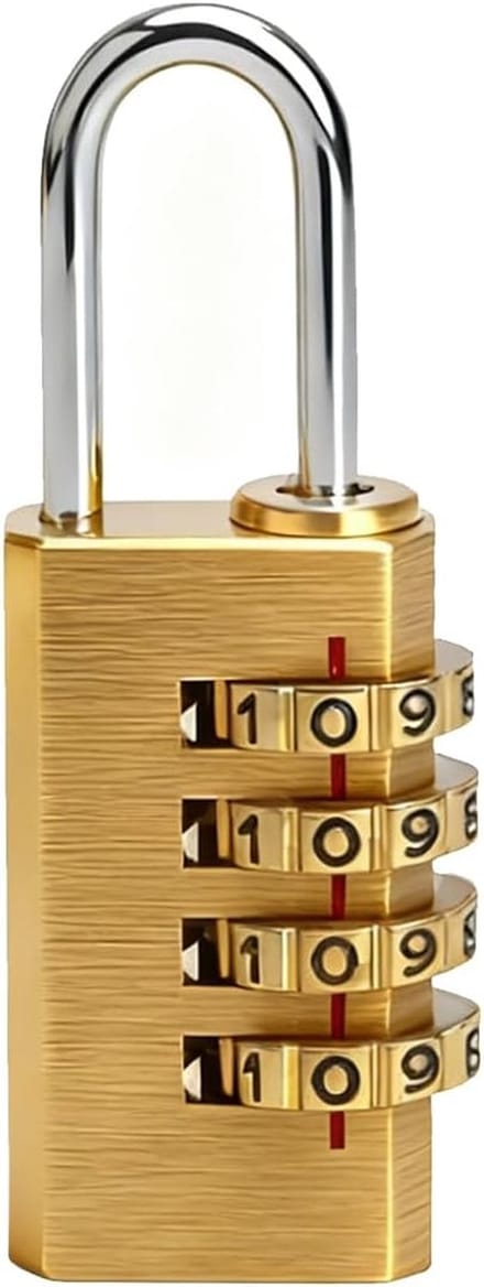 Cijferslot Messing - Hangslot Code - Veilige Opslag - 10.000 Combinaties - 5.8 x 2.1 cm - Messingkleuren