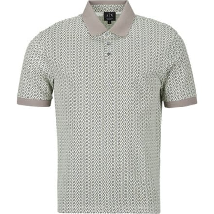 Armani Exchange Polo Shirt Met All-Over Print, Beige