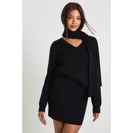boohoo Dames Chunky Rib Gebreide Mini Rok | Black | Maat: Small