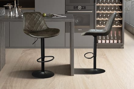Barkruk 'Madrid' PU Donkerbruin (2 stuks)