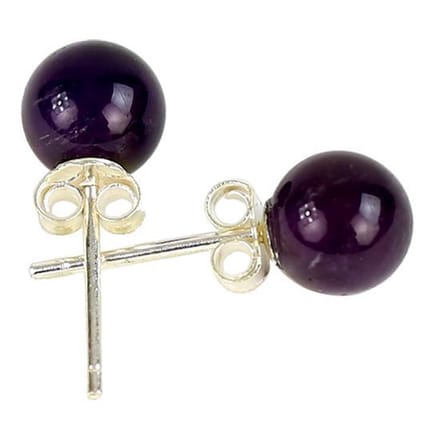 Amethist Oorstekers - 925 zilver - 6mm