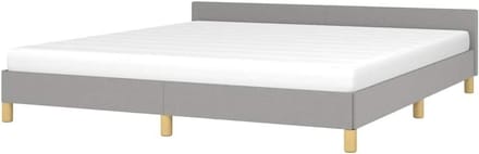 Bedframe met hoofdeinde - Ledikant Tweepersoons - Goede Nachtrust - Multiplex Lattenbodem - 180 x 200 cm - Lichtgrijs
