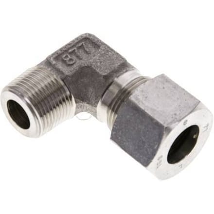 16S & M22x1.5 (con) RVS L-Vorm Snijringkoppeling Buitendraad 400bar ISO 8434-1