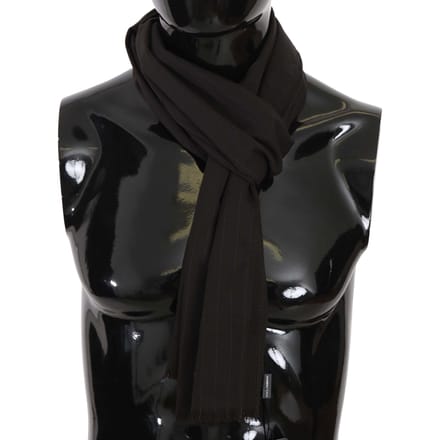 Dolce & Gabbana Heren Bruine Maagdelijke Wol Gestreepte Patroon Wrap Sjaal