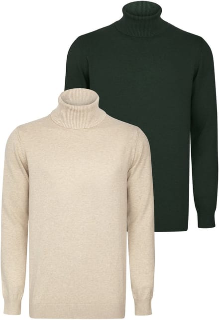 Felix Hardy Colturi - Trui 2 Pack - 100% Katoen Heren Beige-Groen - M