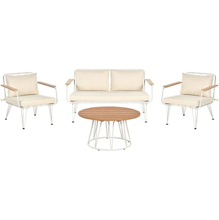 MONTESILVANO - Loungeset voor 4 - Lichtbeige - Staal