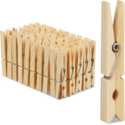 houten wasknijpers - set van 100 - 7 cm - groot - knutselen
