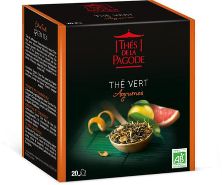 Thes de la Pagode - Groene thee citroen - biologische thee - 20 theezakjes