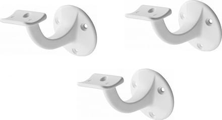 Leuninghouder wit - Opschroef - Hol zadel  Hermeta - 3500-79 - 3 stuks