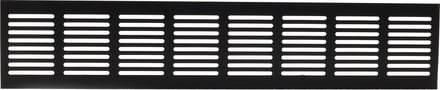VoorVentilatie aluminium plintrooster - 400 x 80 mm - zwart