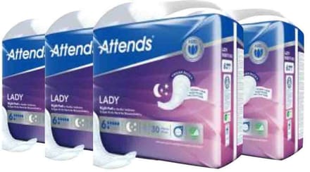 4x Attends Inlegger Soft Lady Night (30 stuks)