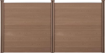HKC Schuttingpaneel met 4 palen 183x357 cm bruin