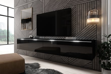 Meubella - TV-Meubel Dixon - Zwart - 180 cm