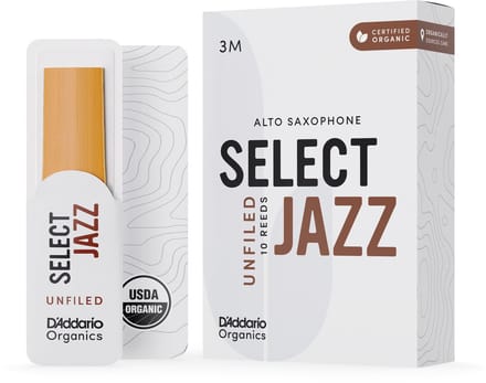 D'Addario Organic Select Jazz unfiled altsax riet per 10 stuks - 3H