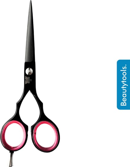 BEAUTYTOOLS Kappersschaar/Professionele Knipschaar voor dik haar - Linkshandig - Matt Black (5.5") - (RS-2212)