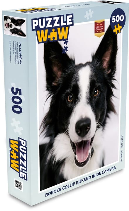 Puzzel Border collie kijkend in de camera - Legpuzzel - Puzzel 500 stukjes