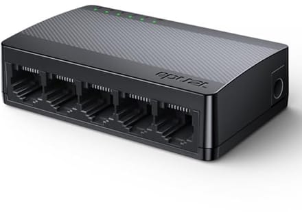 Gigabit Ethernet Switch 5 Poorten - Plug and Play, Ventielos, Niet-beheerd