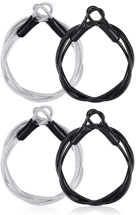 Dailygoods- Beveiligingskabel 100 cm - 4 Stuks - Roestvrij Staal