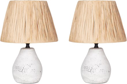 ARWADITO - Set van 2 tafellampen - Wit - Keramiek