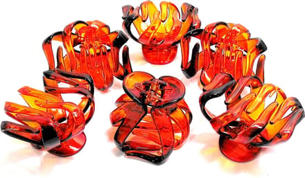 6 haarklemmen bol-vorm 6,5 cm bruin - Herfst - Herfstkleuren