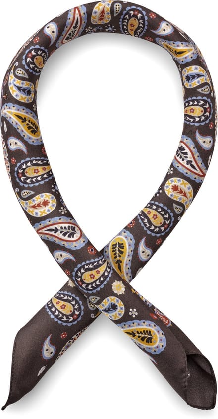Virtuo | Bordeauxrode zijden halsdoek met paisleymotief