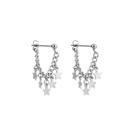 Bijoutheek Oorknoppen Ketting Sterren Silver