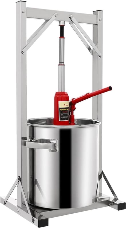 Fruitpers - Wijnpers Bessenpers - Sap Extraheren - 22 Liter Inhoud - 38.5x31.5x76cm