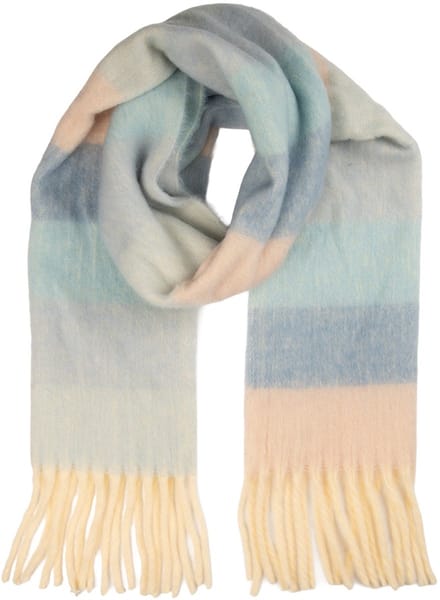 Clayre & Eef Wintersjaal Dames 40x180 cm Blauw Textiel